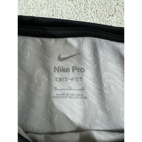 Nike Girls Dri-Fit Training Shirt Slim Fit Black/Gray Size XL - Picture 3 of 9